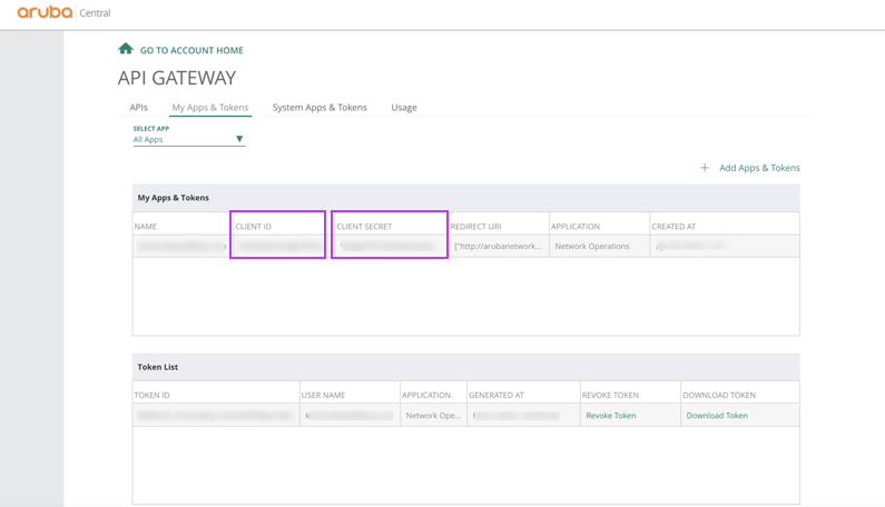 Client ID and Client Secret